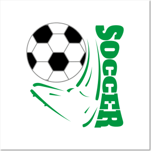 Soccer Foot - Green Posters and Art